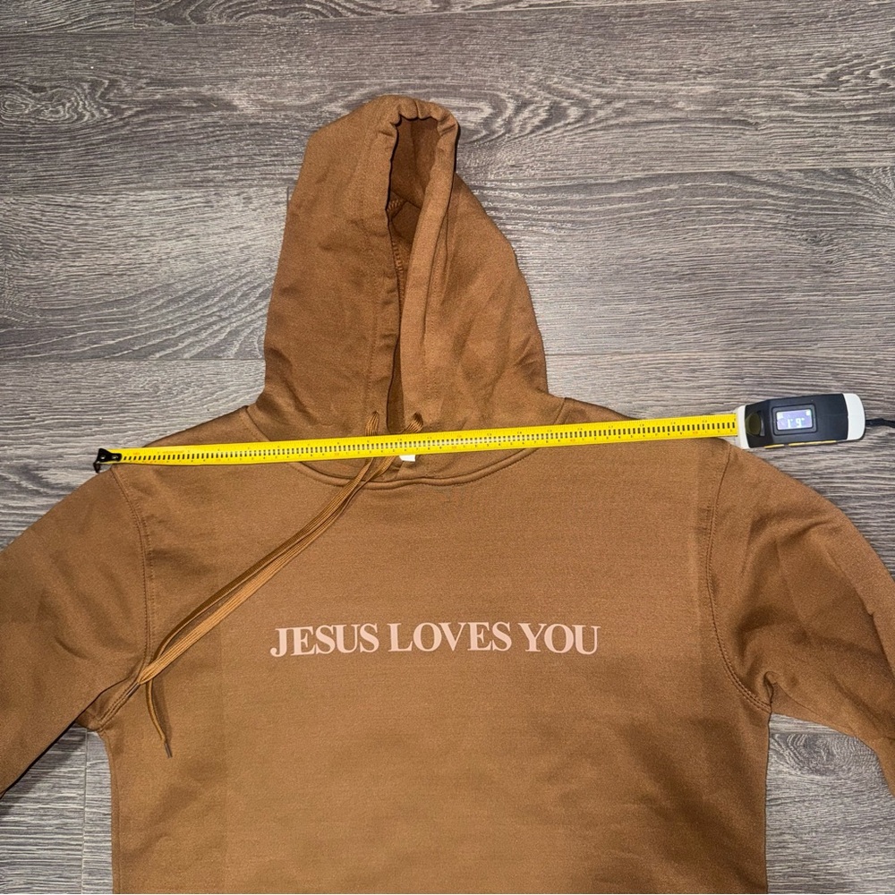 Jesus Loves You Hoodie M/L Brown Inspirational Bible‎ Casual Trendy Christian - Picture 7 of 9